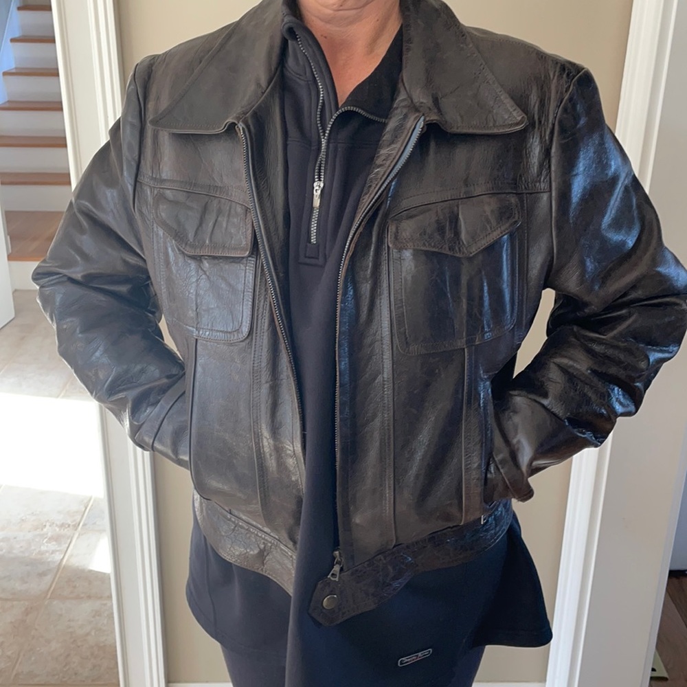Vent couvert leather jacket